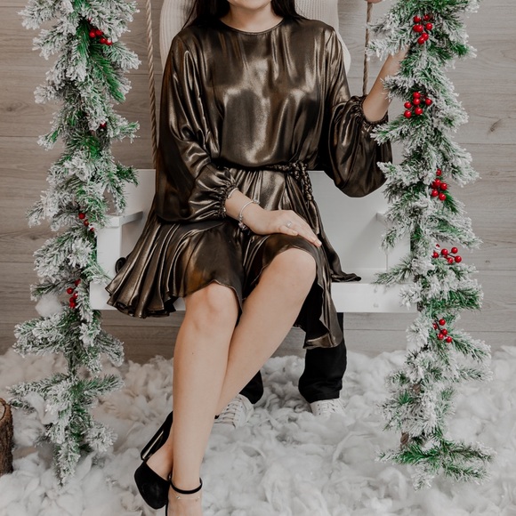 Gianni Binni Christmas dress gold size M - Picture 6 of 6